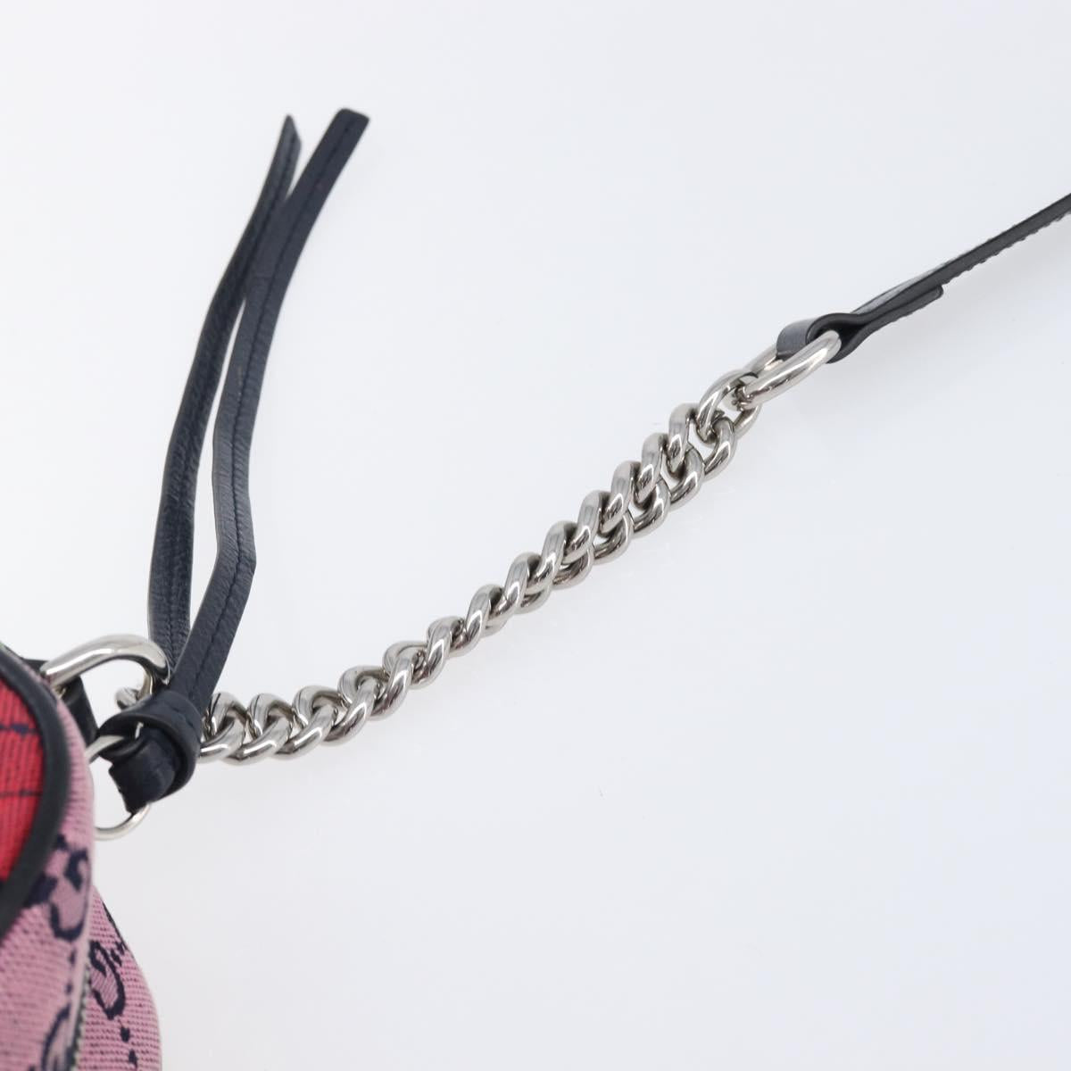 GUCCI GG Canvas GG Marmont Chain Bag Multicolor Silver 447632 Auth 203621