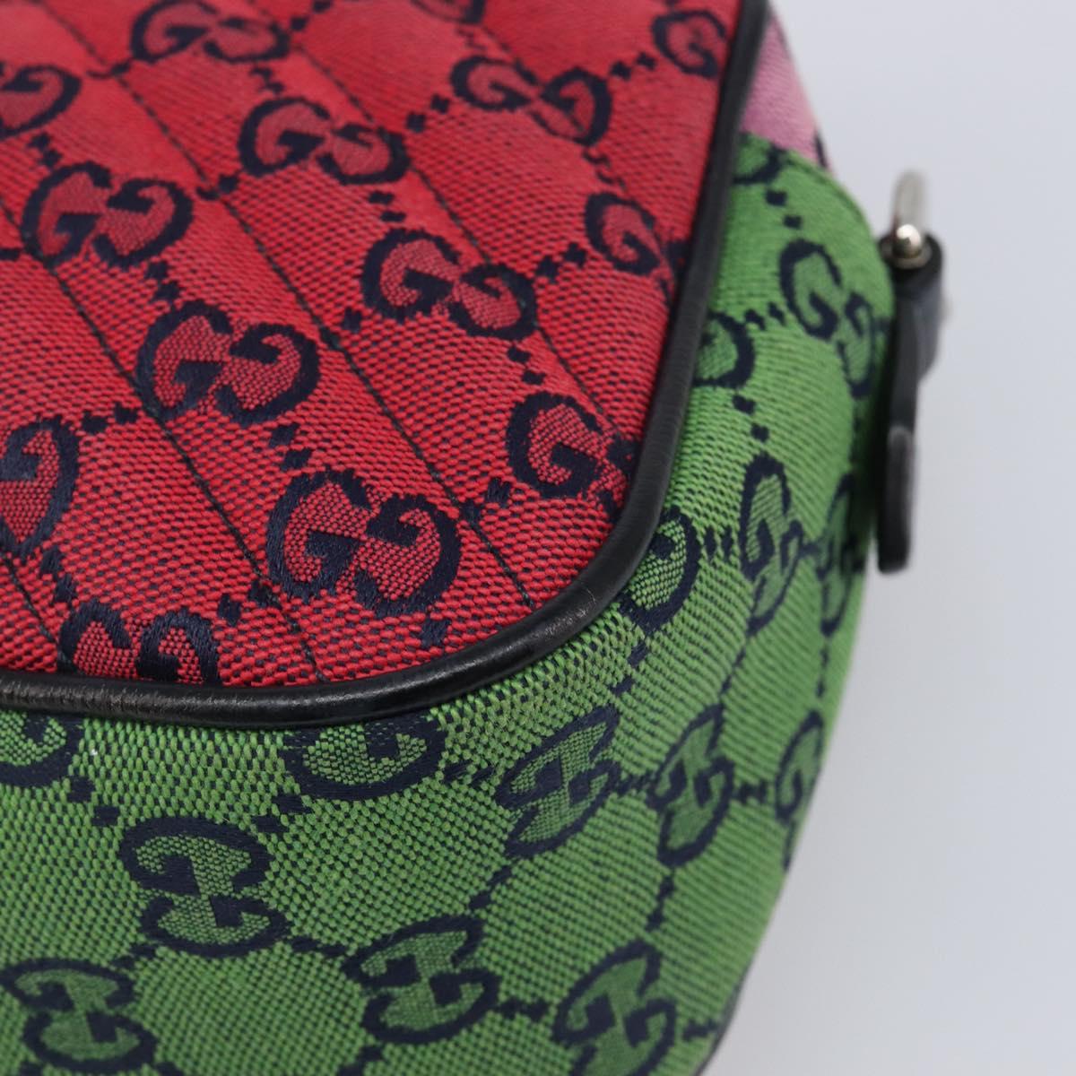 GUCCI GG Canvas GG Marmont Chain Bag Multicolor Silver 447632 Auth 203621