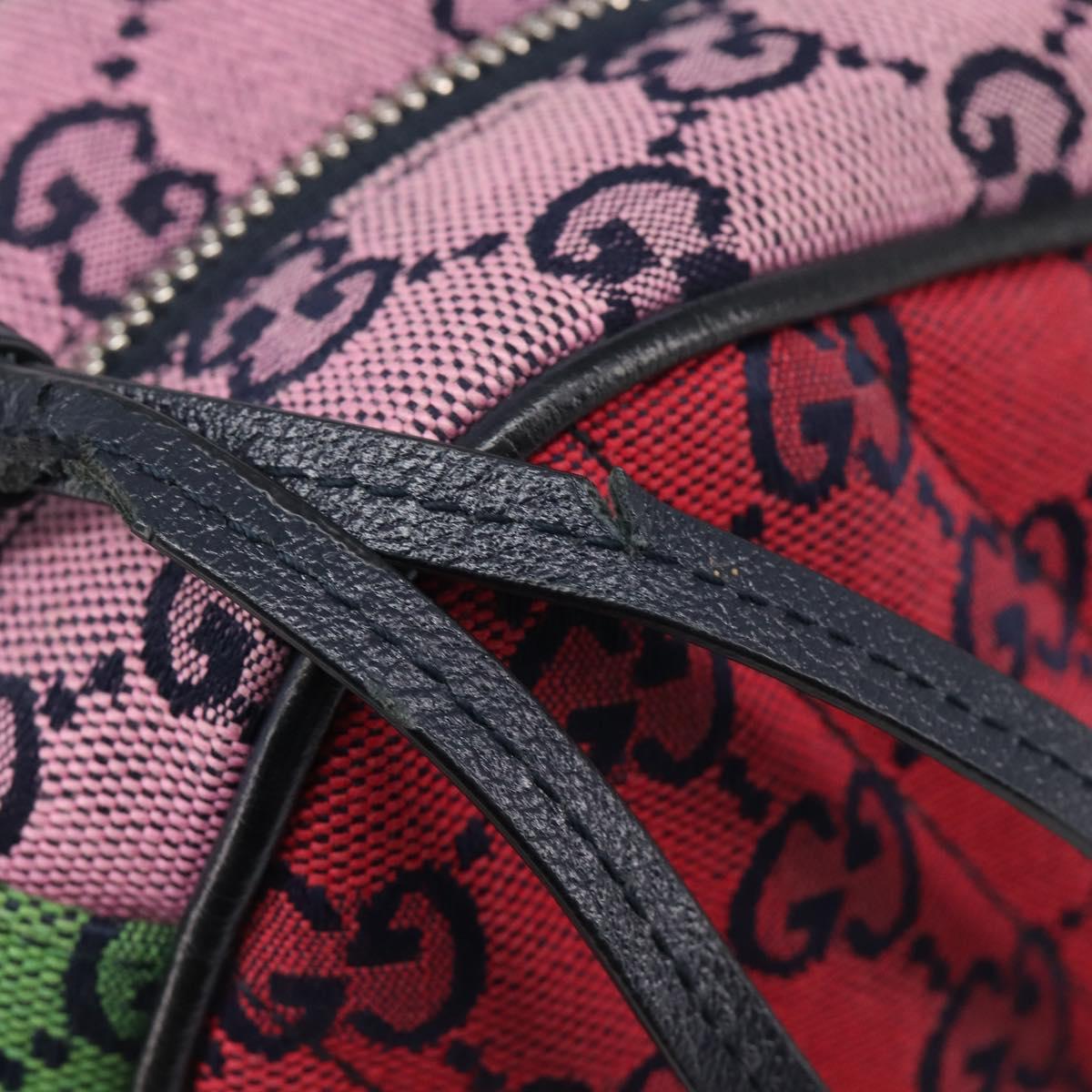GUCCI GG Canvas GG Marmont Chain Bag Multicolor Silver 447632 Auth 203621