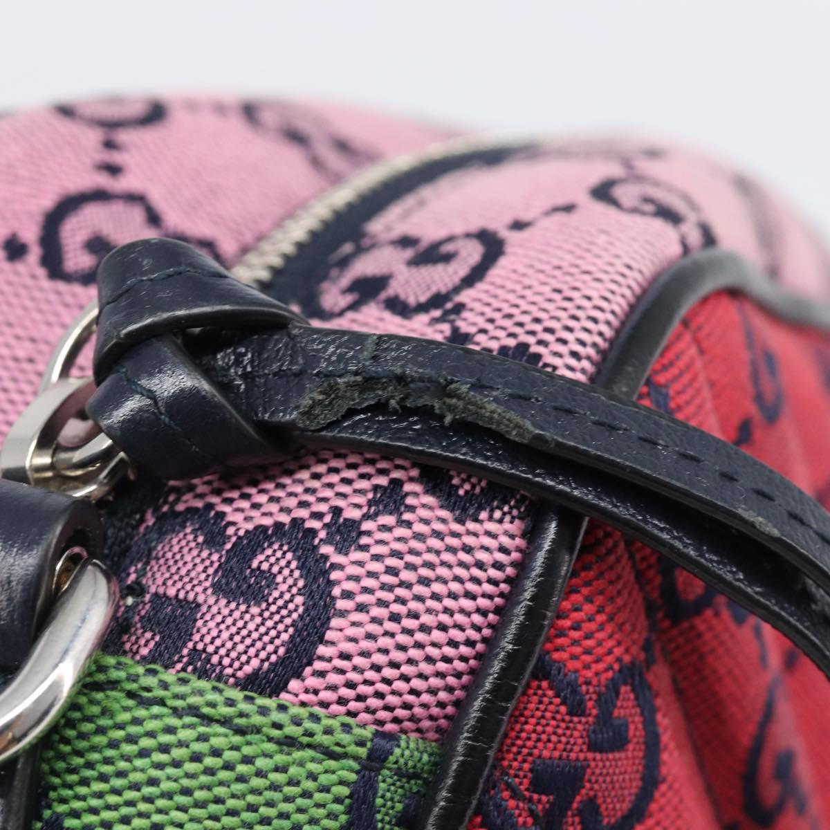 GUCCI GG Canvas GG Marmont Chain Bag Multicolor Silver 447632 Auth 203621