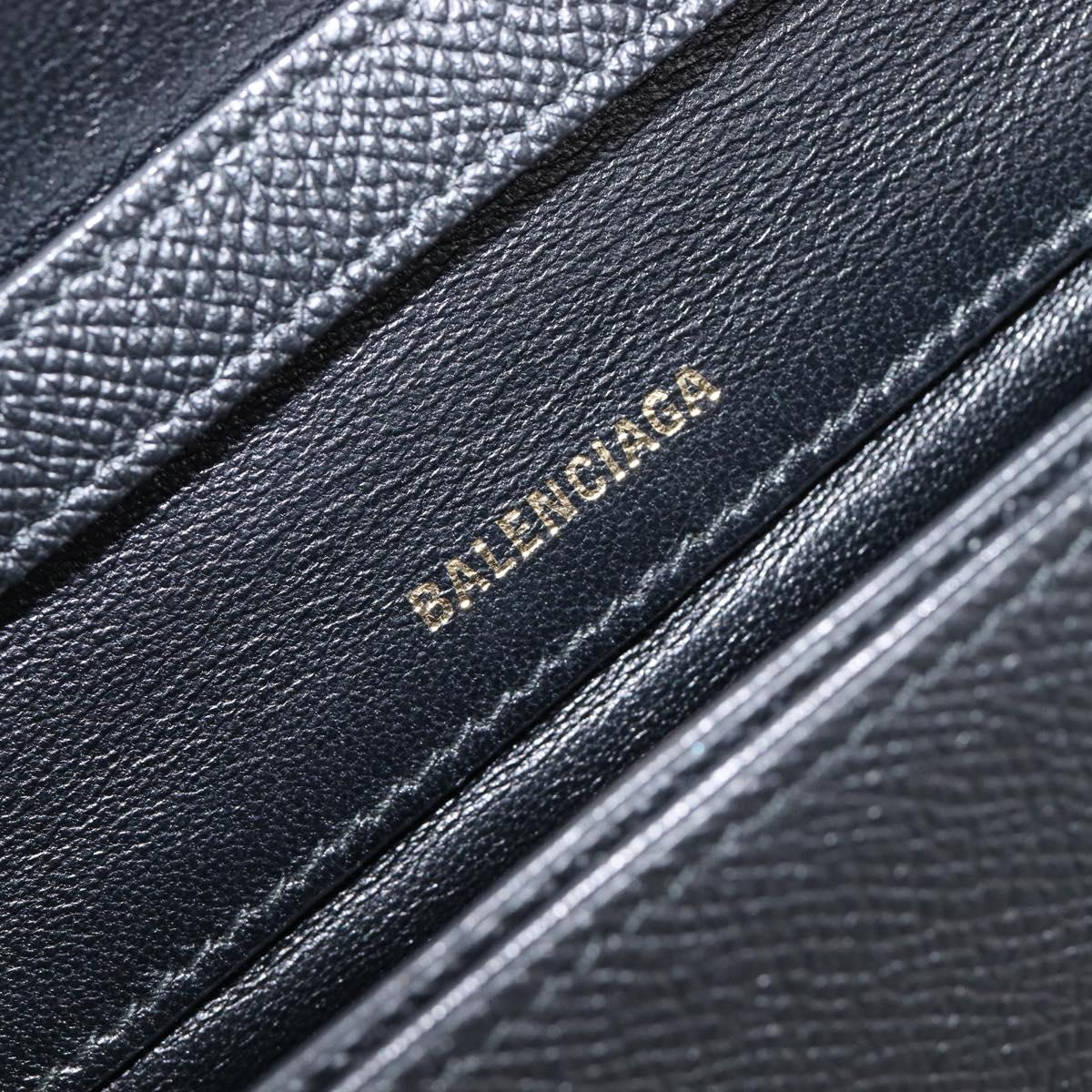 BALENCIAGA Ville Everyday Shoulder Bag Leather Black Gold 550639 Auth 203622V