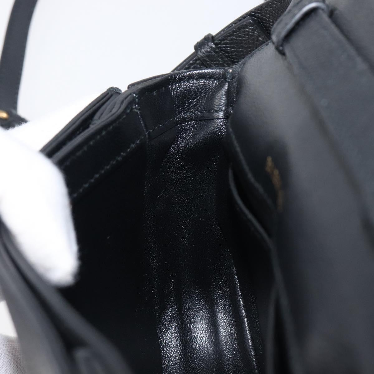 BALENCIAGA Ville Everyday Shoulder Bag Leather Black Gold 550639 Auth 203622V