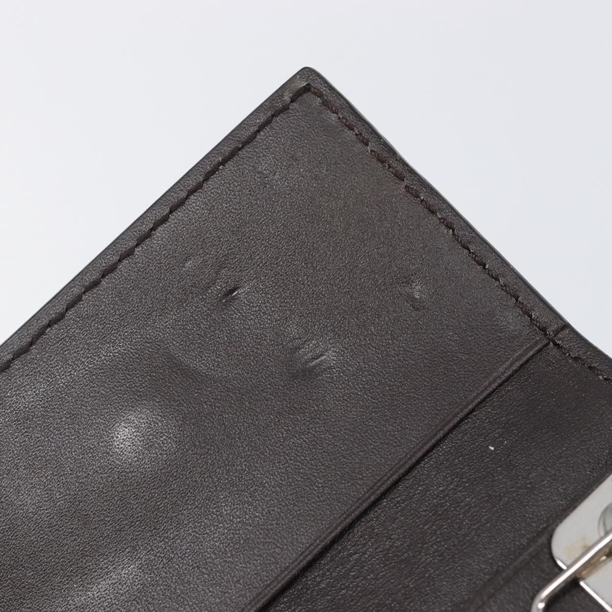 GUCCI GG Canvas Guccissima Key Case Leather Dark Brown Silver 138093 Auth 203625