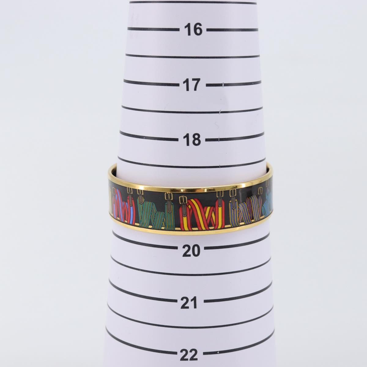 HERMES Bangle Emaille GM Metal Gold Tone Auth 203626M