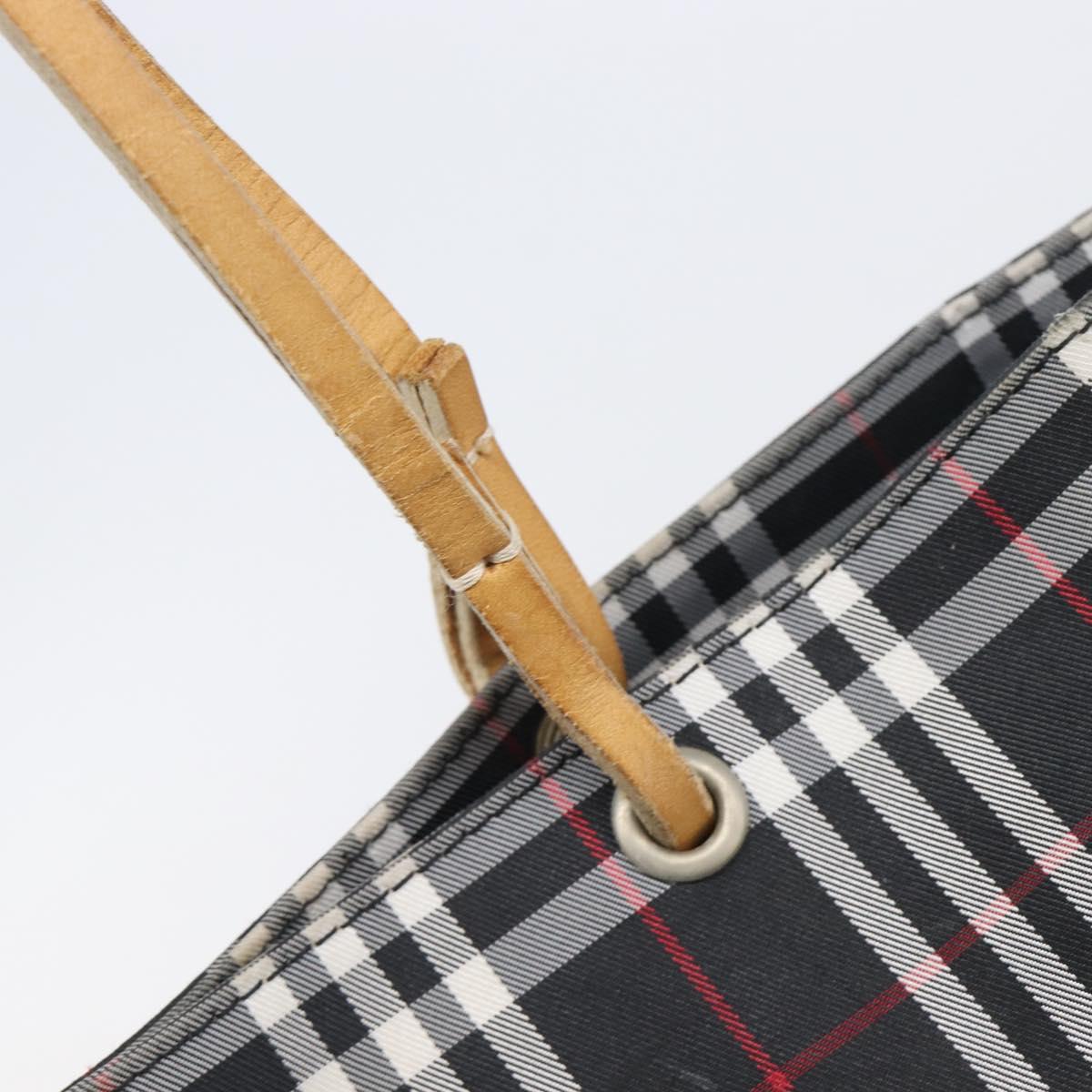 BURBERRY Nova Check Tote Bag Canvas Black Silver Auth 203633