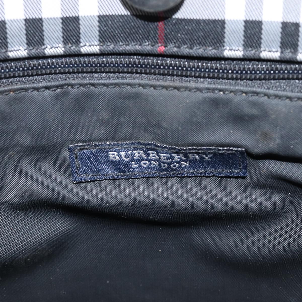 BURBERRY Nova Check Tote Bag Canvas Black Silver Auth 203633