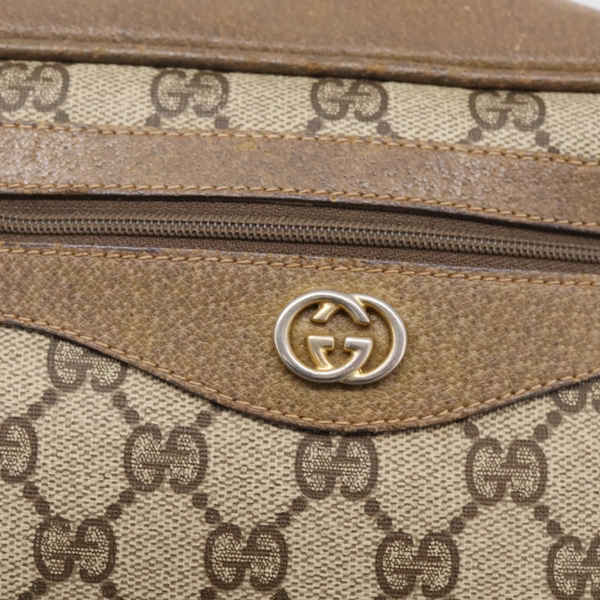 GUCCI GG Supreme Shoulder Bag PVC Beige Gold Auth 203635