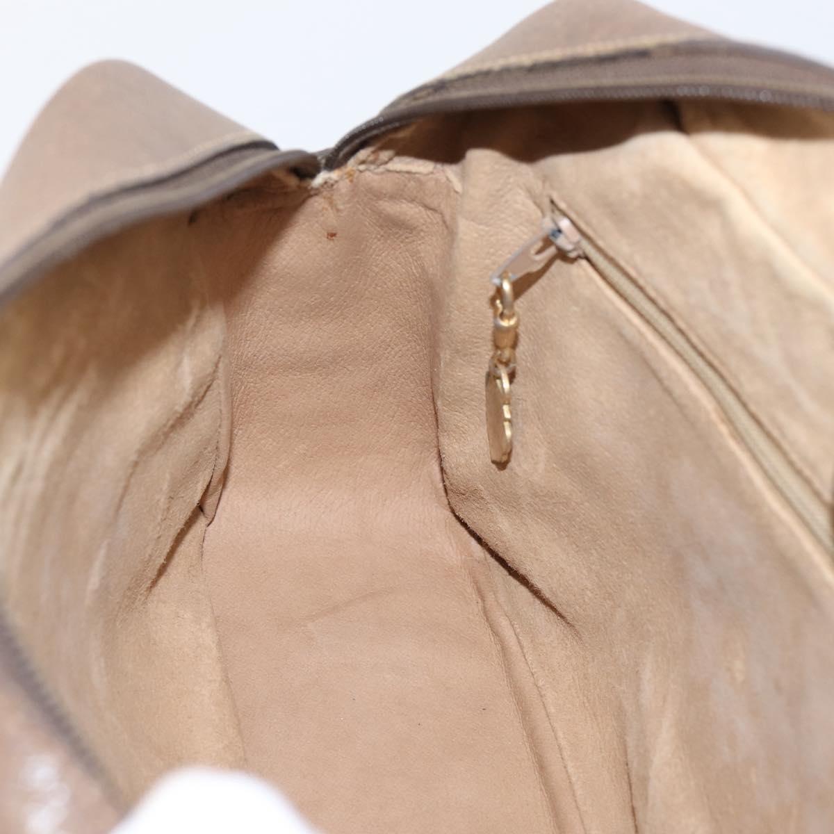 GUCCI GG Supreme Shoulder Bag PVC Beige Gold Auth 203635