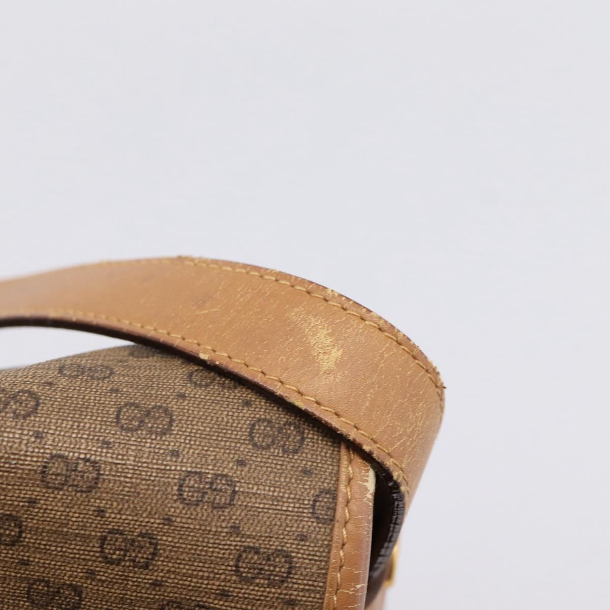 GUCCI Micro GG Supreme Shoulder Bag PVC Beige Gold 001 14 0712 Auth 203636