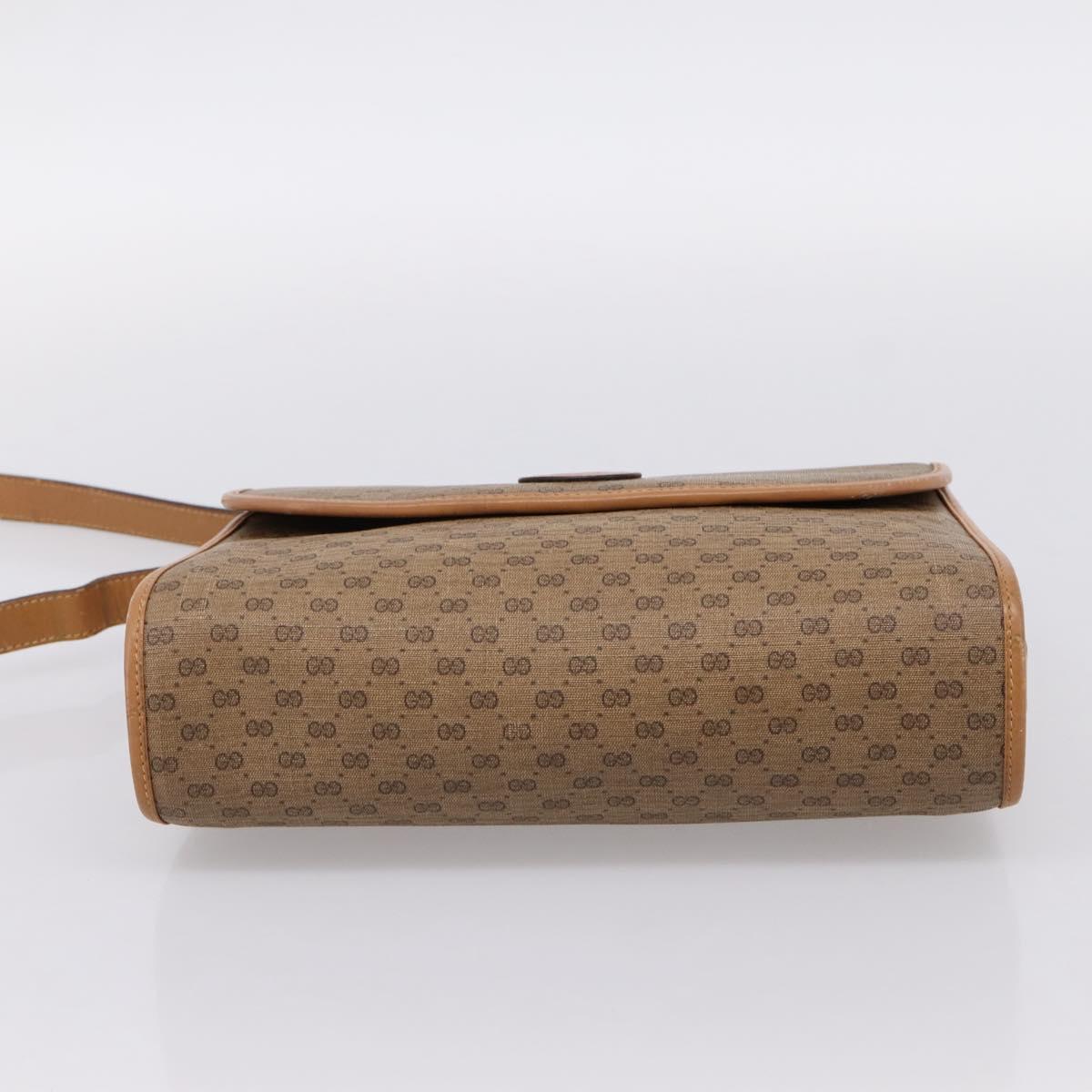GUCCI Micro GG Supreme Shoulder Bag PVC Beige Gold 001 14 0712 Auth 203636