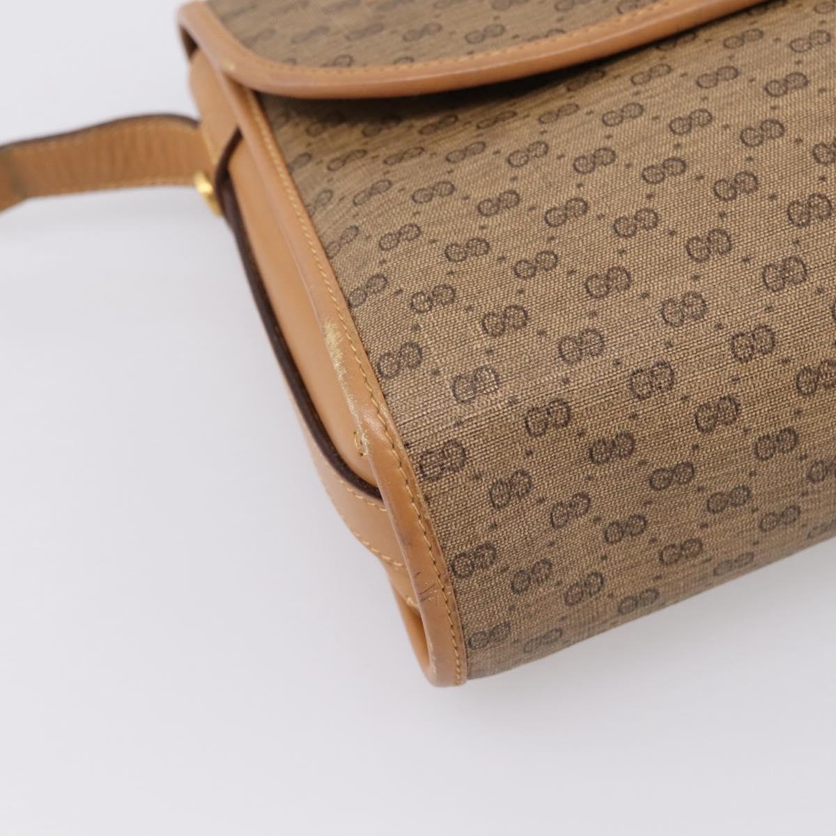 GUCCI Micro GG Supreme Shoulder Bag PVC Beige Gold 001 14 0712 Auth 203636