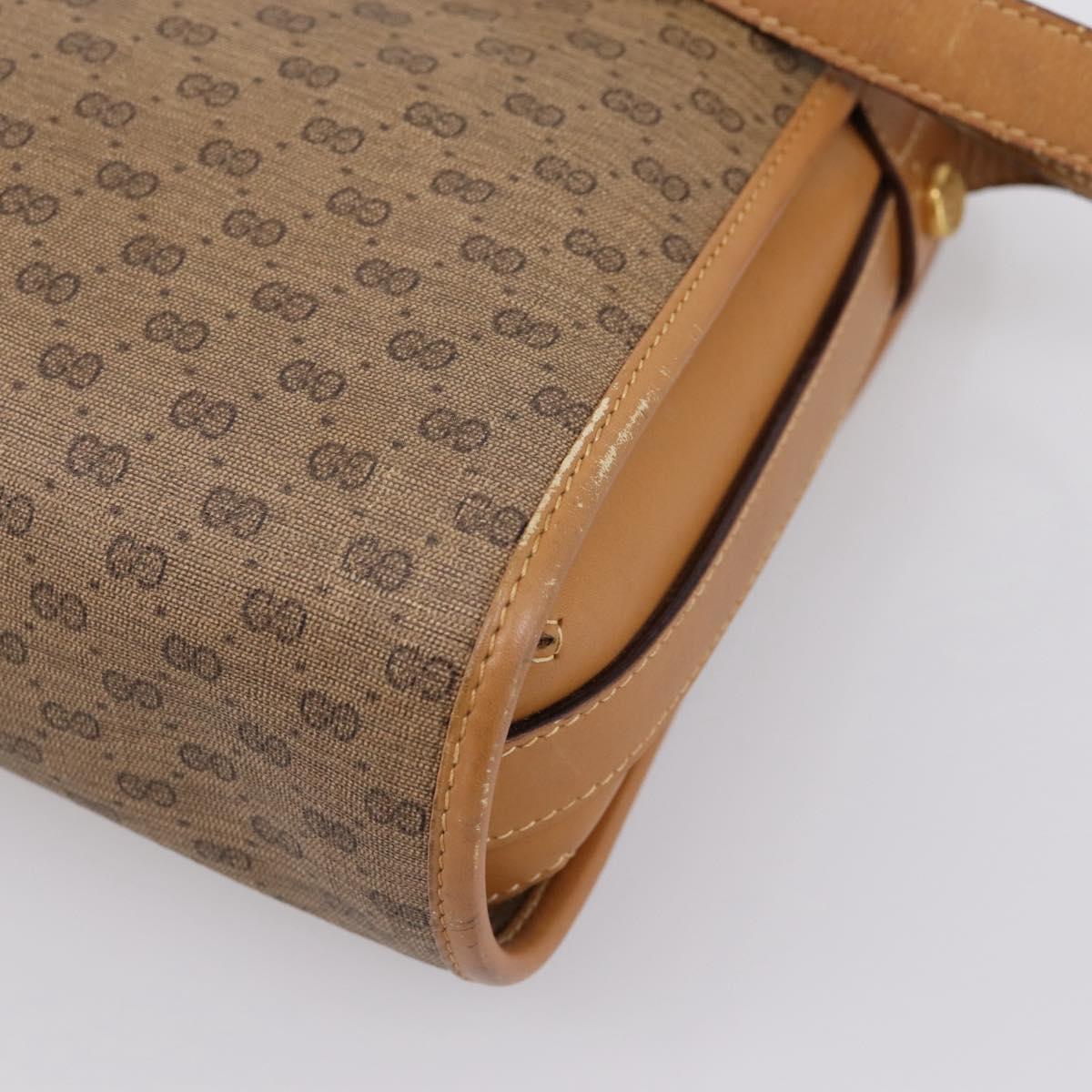 GUCCI Micro GG Supreme Shoulder Bag PVC Beige Gold 001 14 0712 Auth 203636
