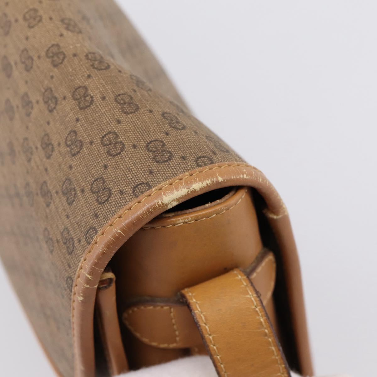 GUCCI Micro GG Supreme Shoulder Bag PVC Beige Gold 001 14 0712 Auth 203636