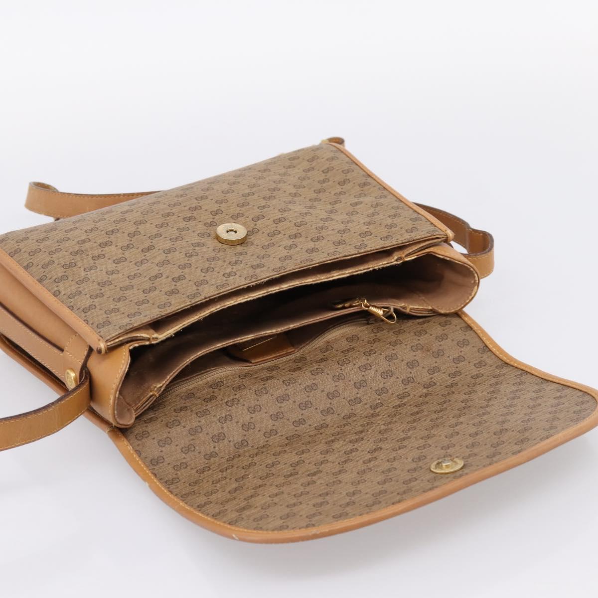 GUCCI Micro GG Supreme Shoulder Bag PVC Beige Gold 001 14 0712 Auth 203636
