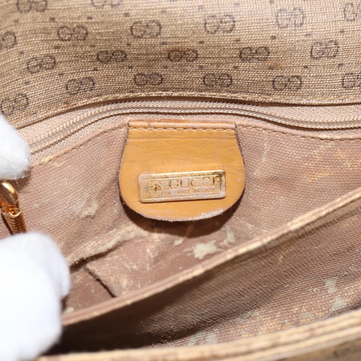 GUCCI Micro GG Supreme Shoulder Bag PVC Beige Gold 001 14 0712 Auth 203636