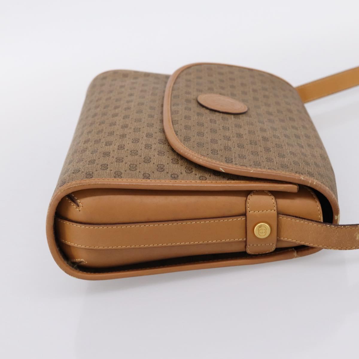 GUCCI Micro GG Supreme Shoulder Bag PVC Beige Gold 001 14 0712 Auth 203636