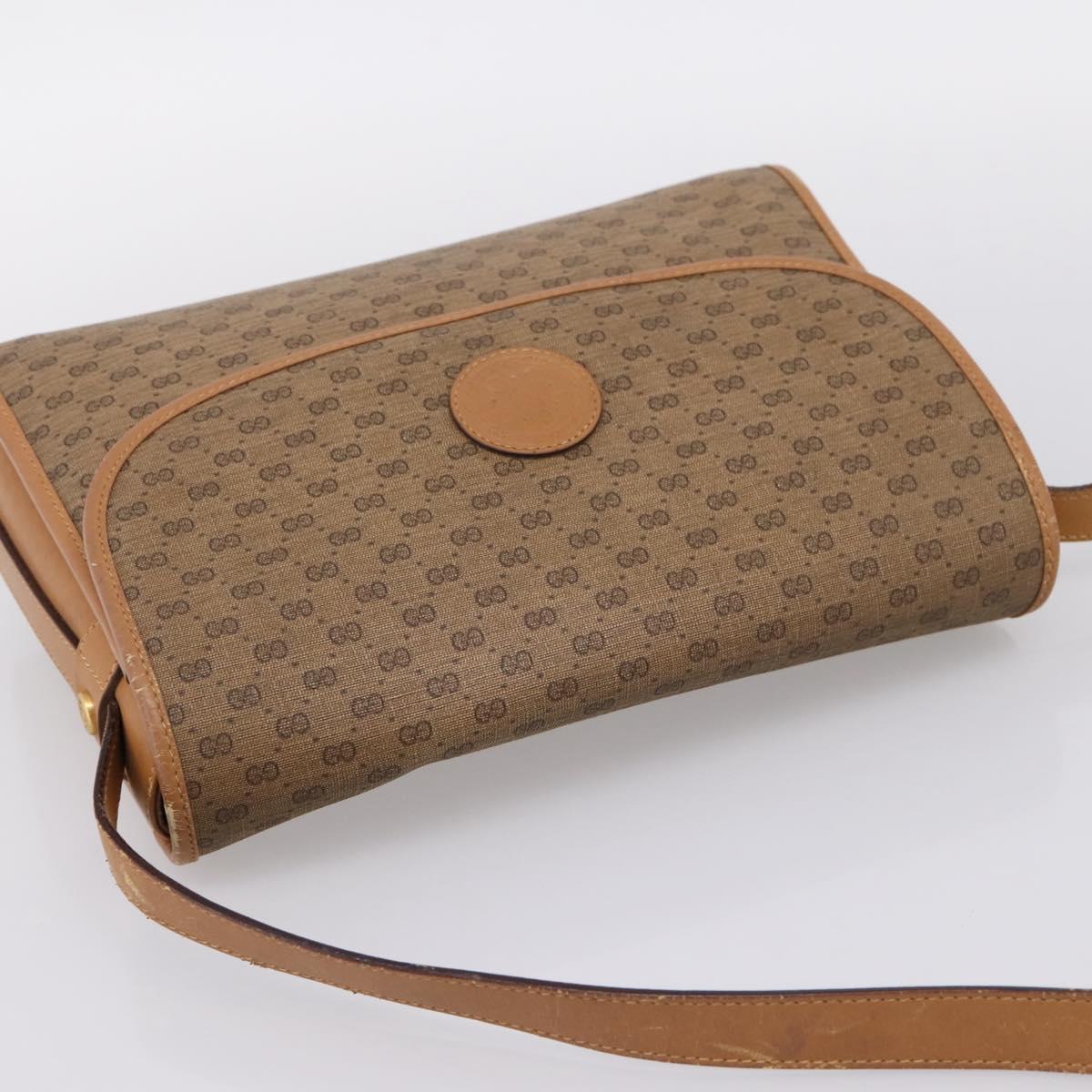 GUCCI Micro GG Supreme Shoulder Bag PVC Beige Gold 001 14 0712 Auth 203636