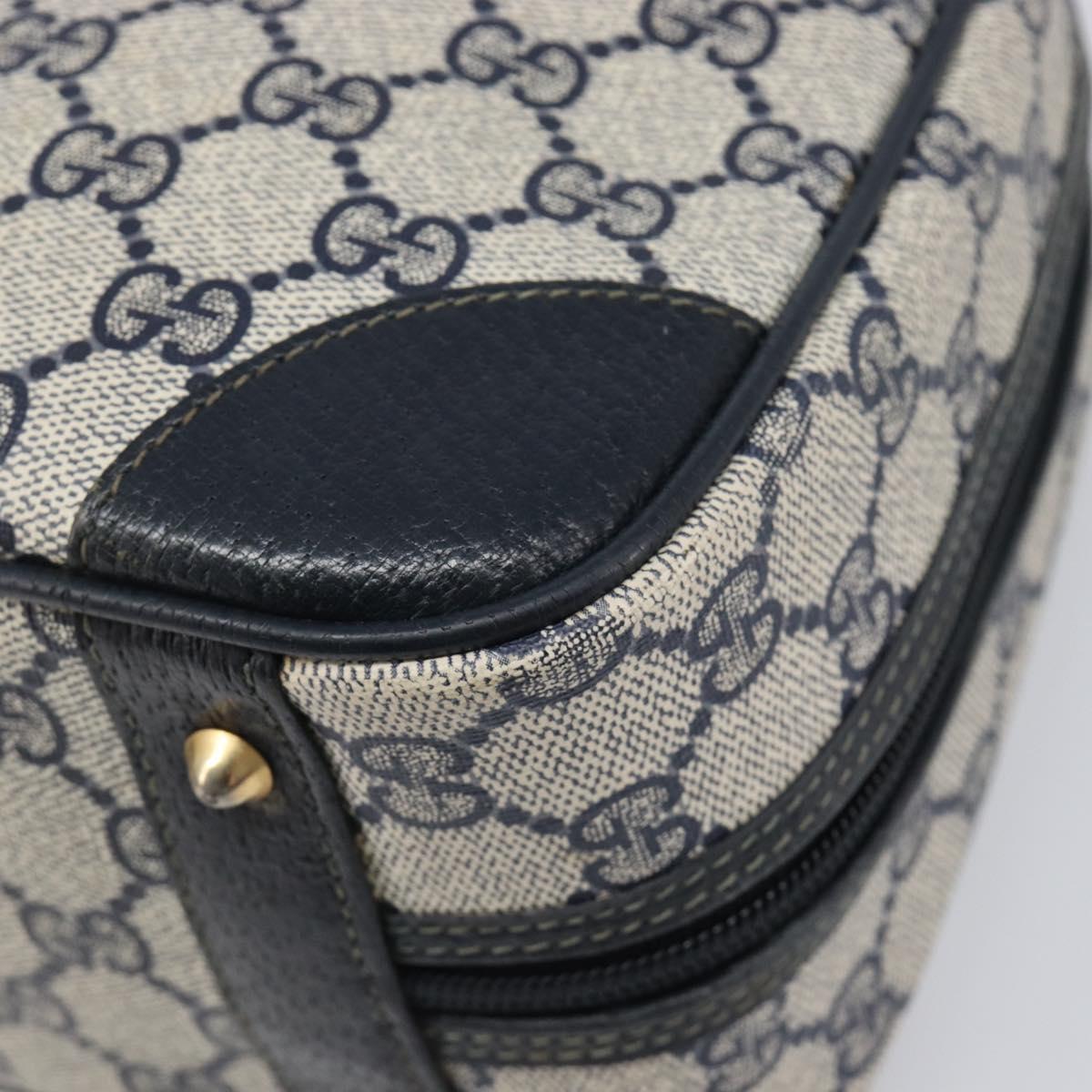 GUCCI GG Supreme Hand Bag PVC Navy Gold 000 58 0090 Auth 203639