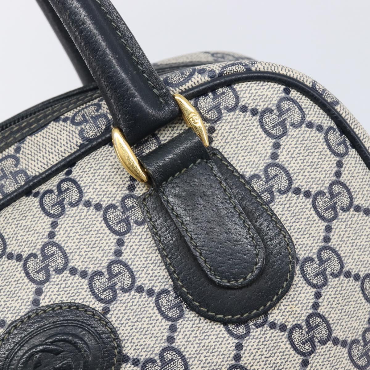 GUCCI GG Supreme Hand Bag PVC Navy Gold 000 58 0090 Auth 203639