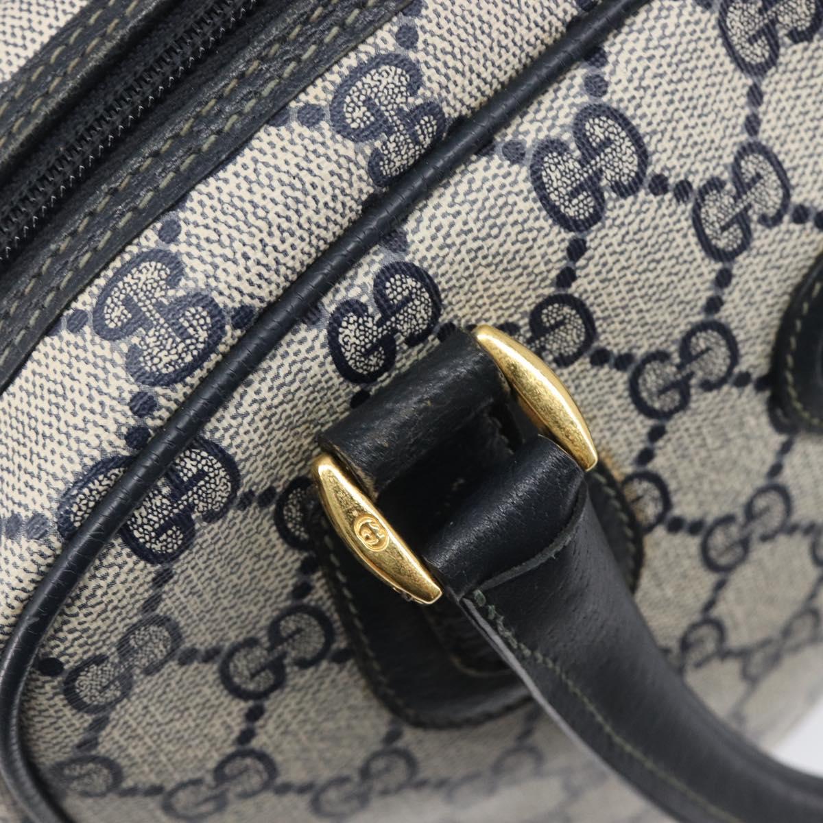 GUCCI GG Supreme Hand Bag PVC Navy Gold 000 58 0090 Auth 203639