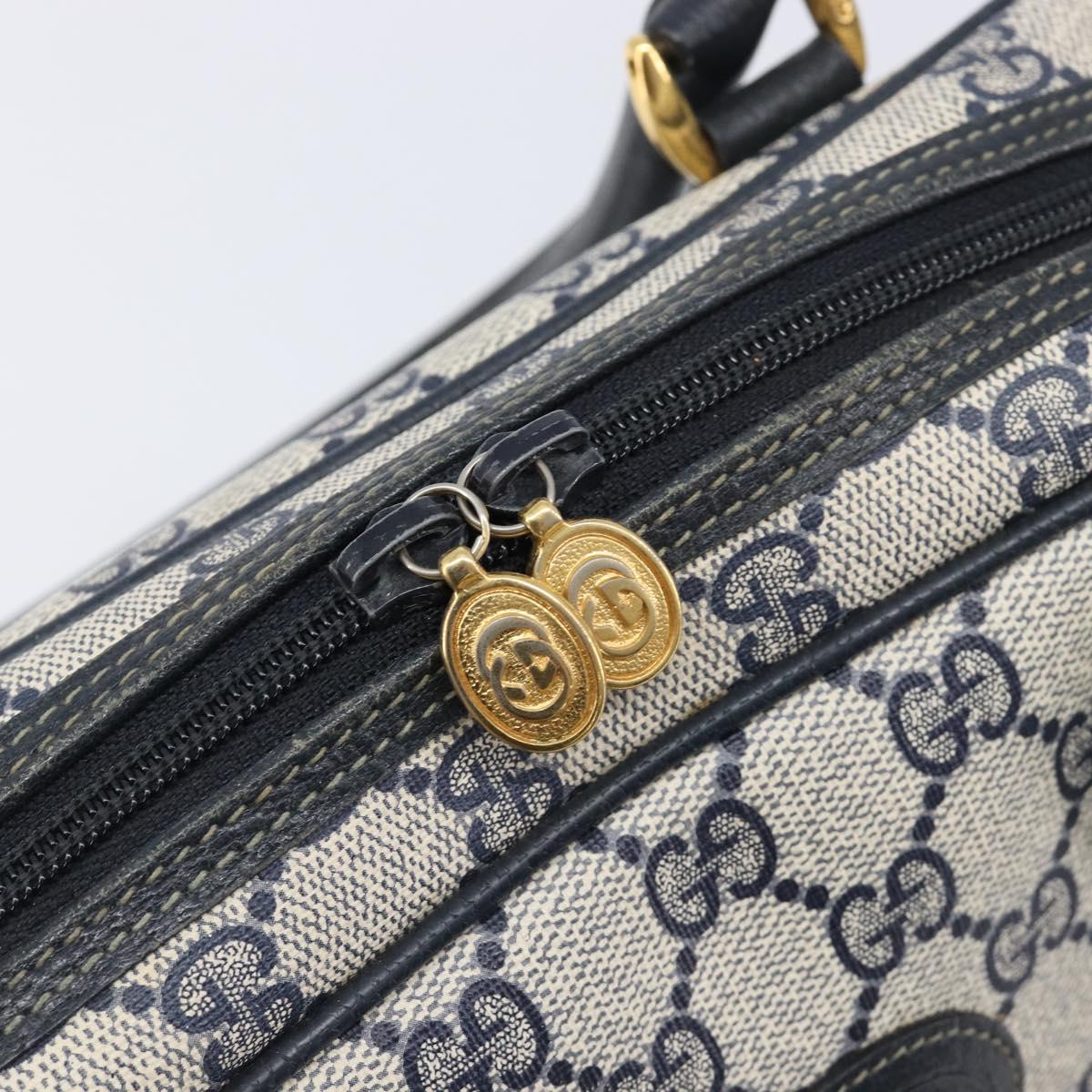GUCCI GG Supreme Hand Bag PVC Navy Gold 000 58 0090 Auth 203639