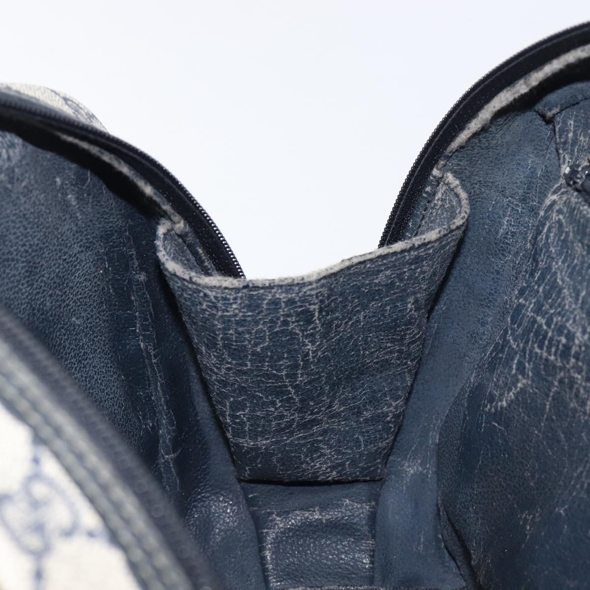 GUCCI GG Supreme Hand Bag PVC Navy Gold 000 58 0090 Auth 203639