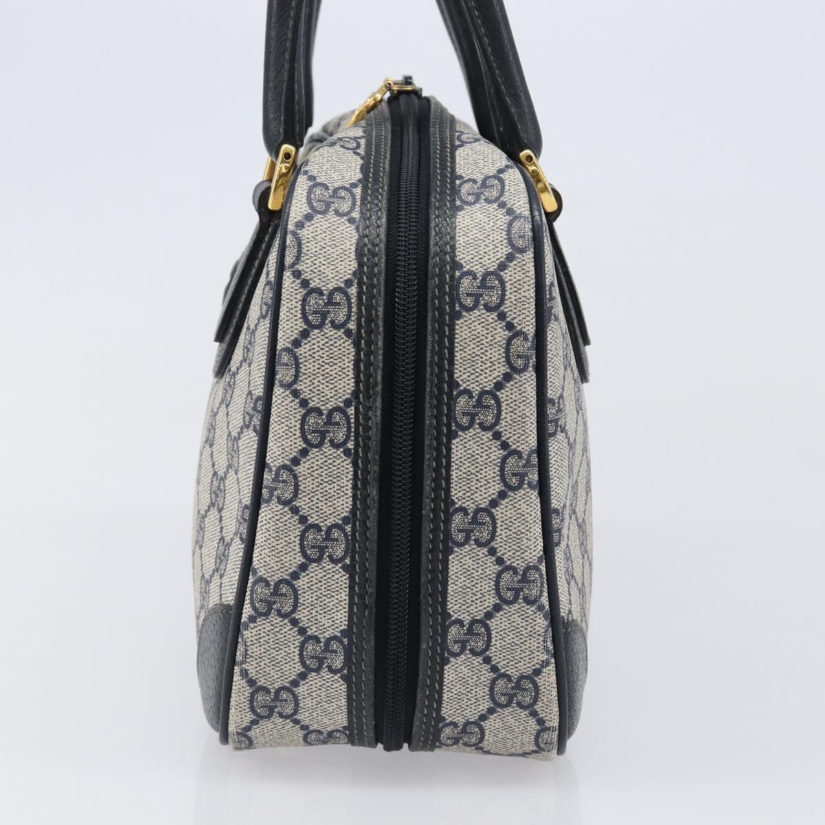 GUCCI GG Supreme Hand Bag PVC Navy Gold 000 58 0090 Auth 203639