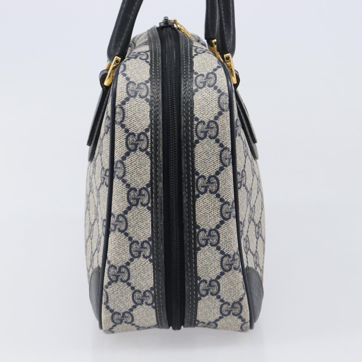 GUCCI GG Supreme Hand Bag PVC Navy Gold 000 58 0090 Auth 203639