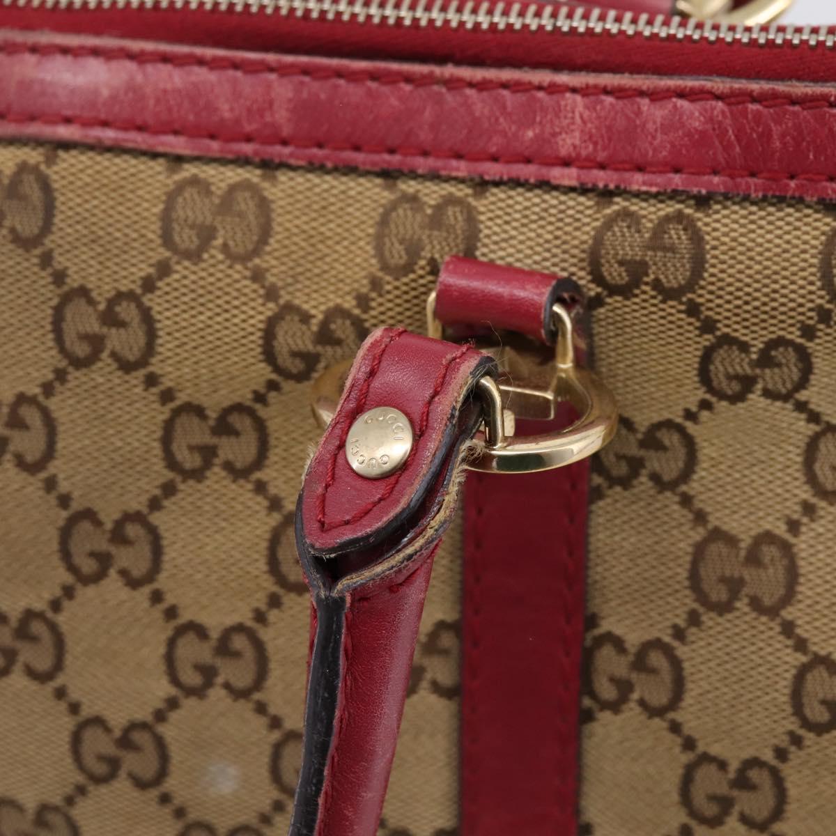 GUCCI GG Canvas Tote Bag Beige Gold 257069 Auth 203640