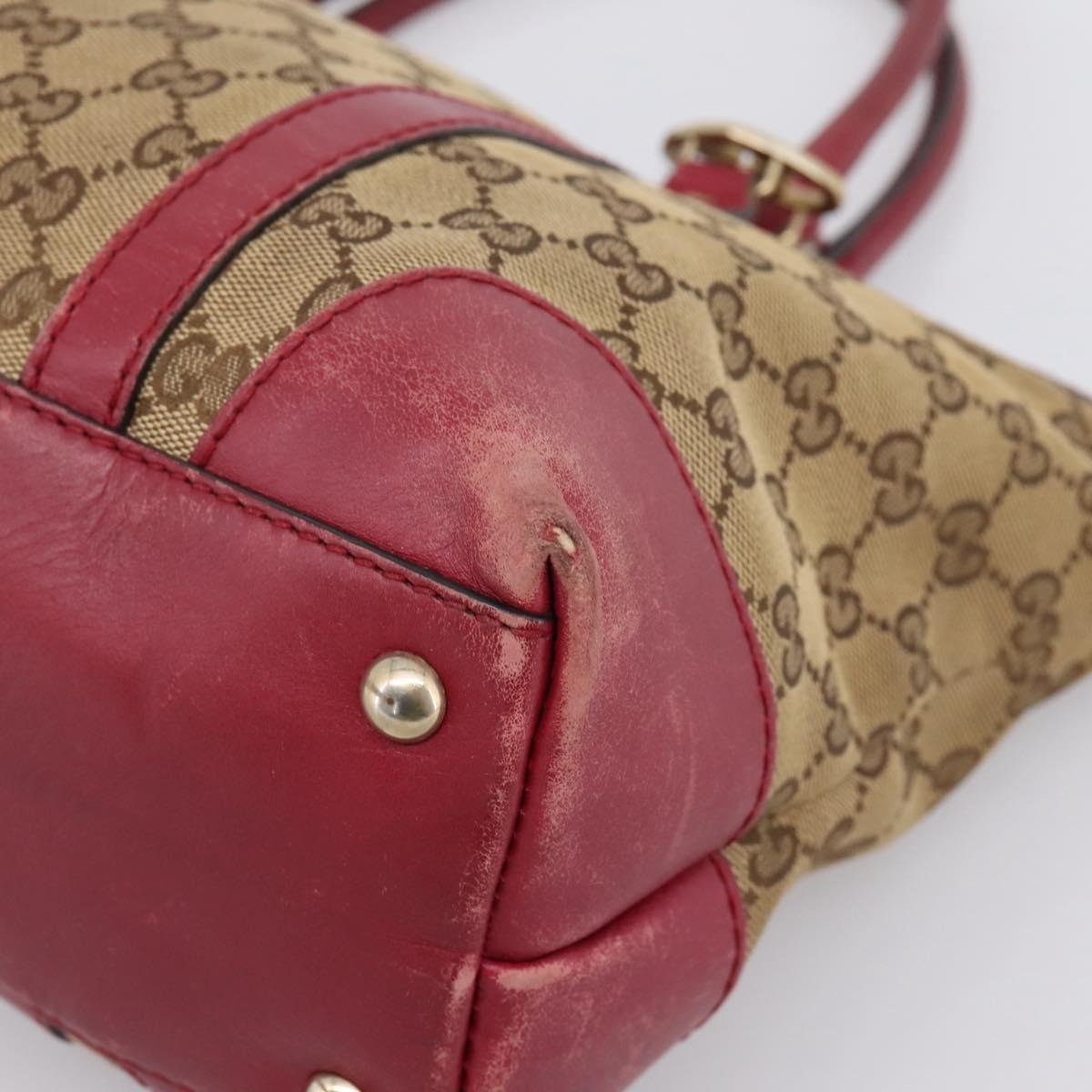 GUCCI GG Canvas Tote Bag Beige Gold 257069 Auth 203640
