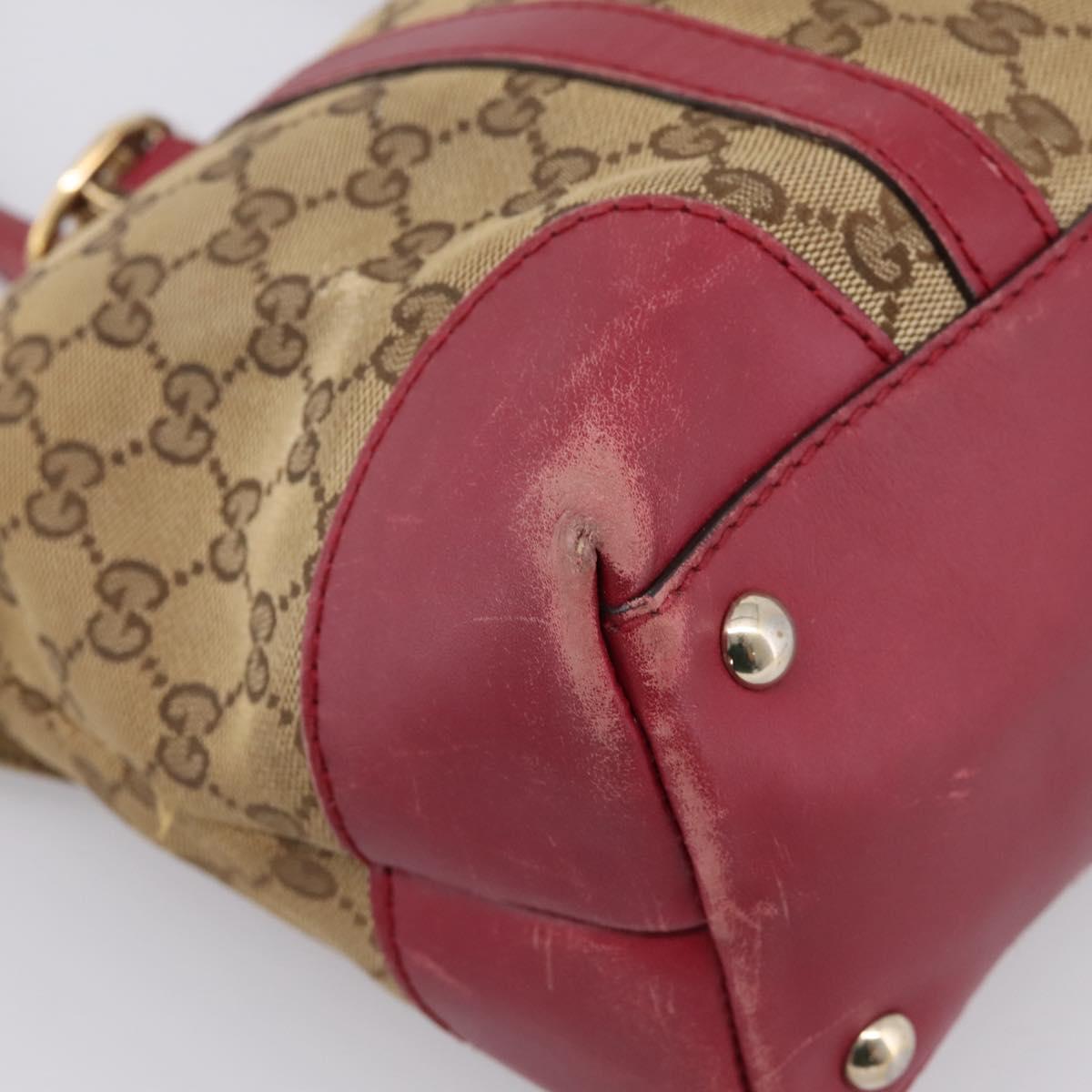 GUCCI GG Canvas Tote Bag Beige Gold 257069 Auth 203640