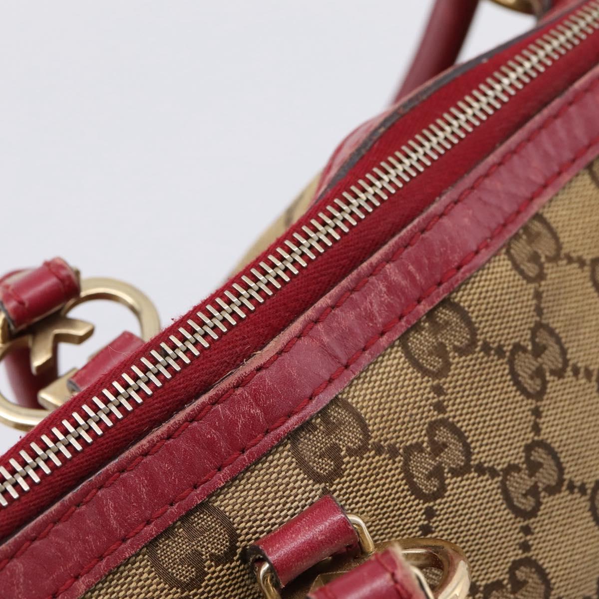 GUCCI GG Canvas Tote Bag Beige Gold 257069 Auth 203640