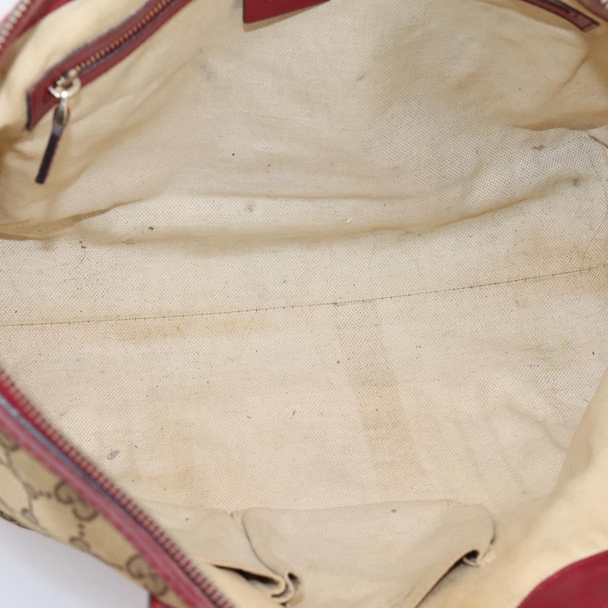 GUCCI GG Canvas Tote Bag Beige Gold 257069 Auth 203640