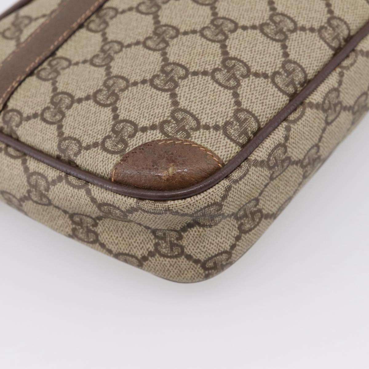 GUCCI GG Supreme Shoulder Bag PVC Beige Gold 007 115 6423 Auth 203641