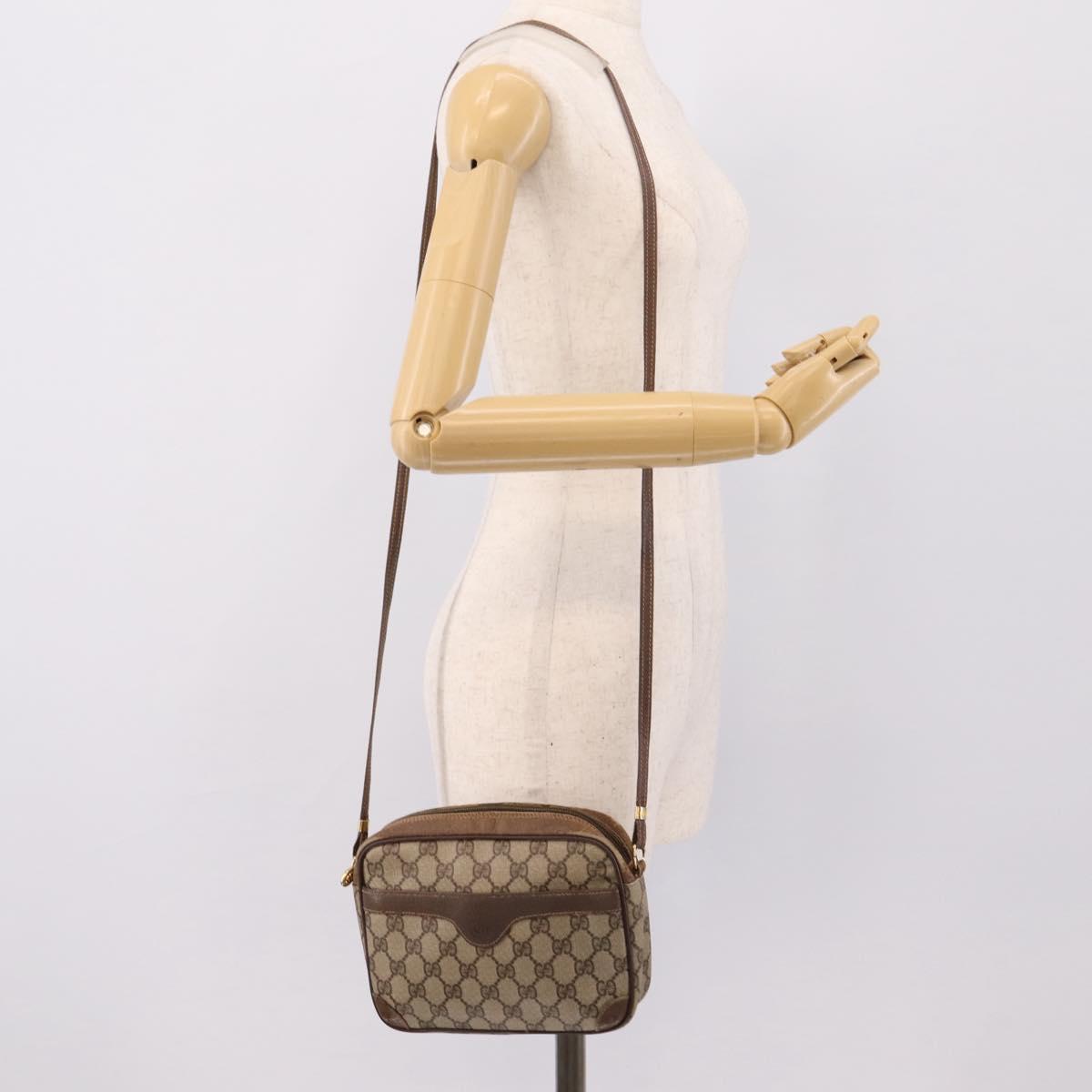 GUCCI GG Supreme Shoulder Bag PVC Beige Gold 007 115 6423 Auth 203641