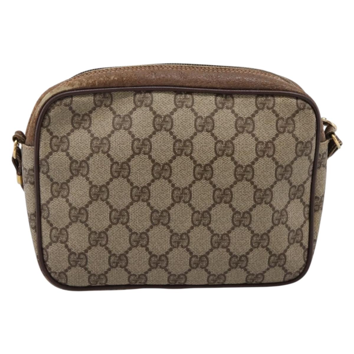 GUCCI GG Supreme Shoulder Bag PVC Beige Gold 007 115 6423 Auth 203641