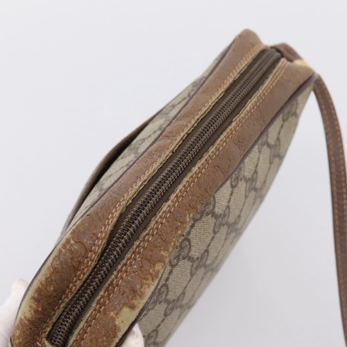 GUCCI GG Supreme Shoulder Bag PVC Beige Gold 007 115 6423 Auth 203641