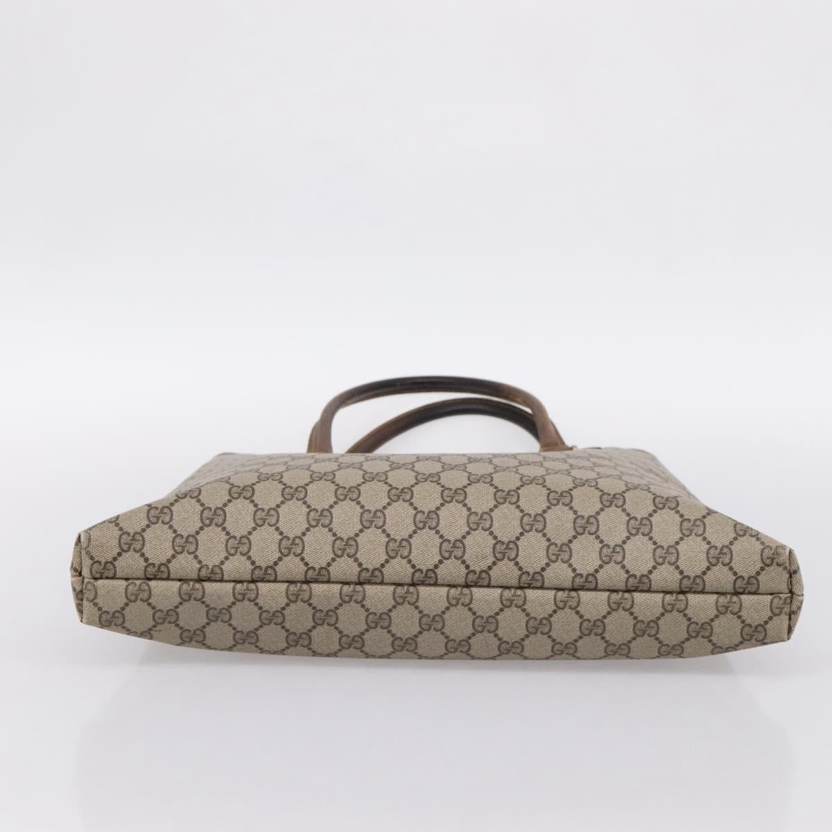 GUCCI GG Supreme Tote Bag PVC Beige Gold Auth 203643