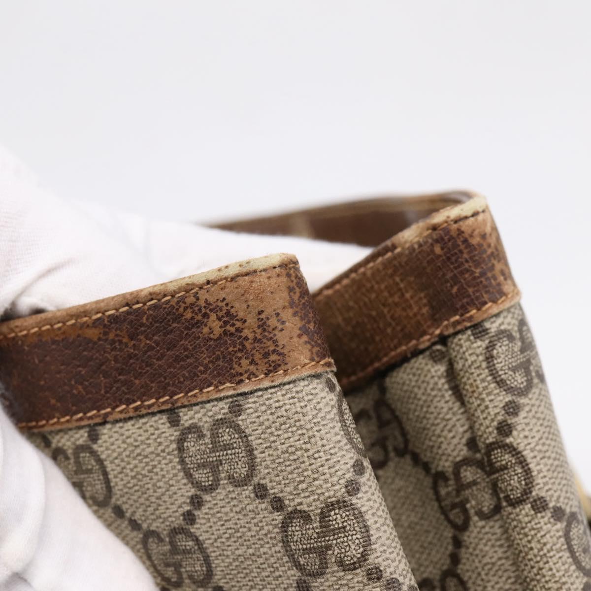 GUCCI GG Supreme Tote Bag PVC Beige Gold Auth 203643