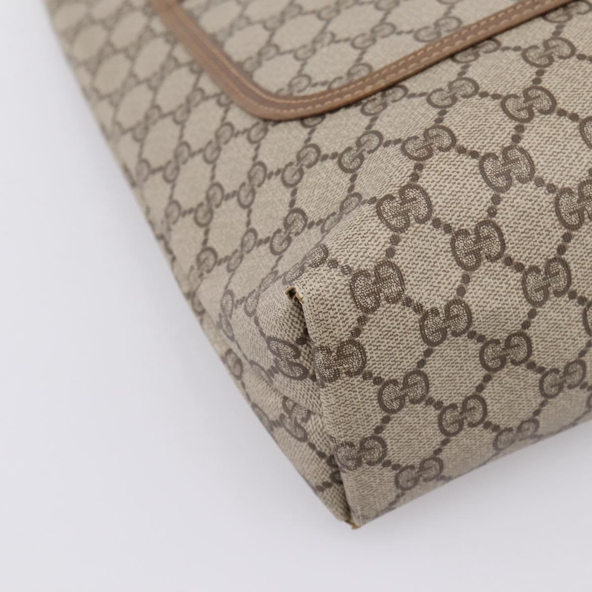 GUCCI GG Supreme Web Sherry Line Tote Bag PVC Beige Gold 40 02 003 Auth 203644