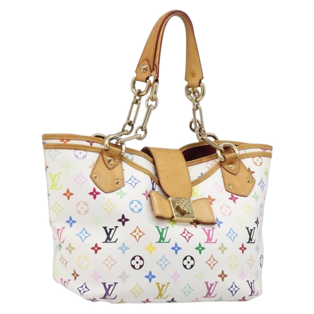 LOUIS VUITTON Monogram Multicolor Annie GM Tote Bag White M40303 LV Auth 203647