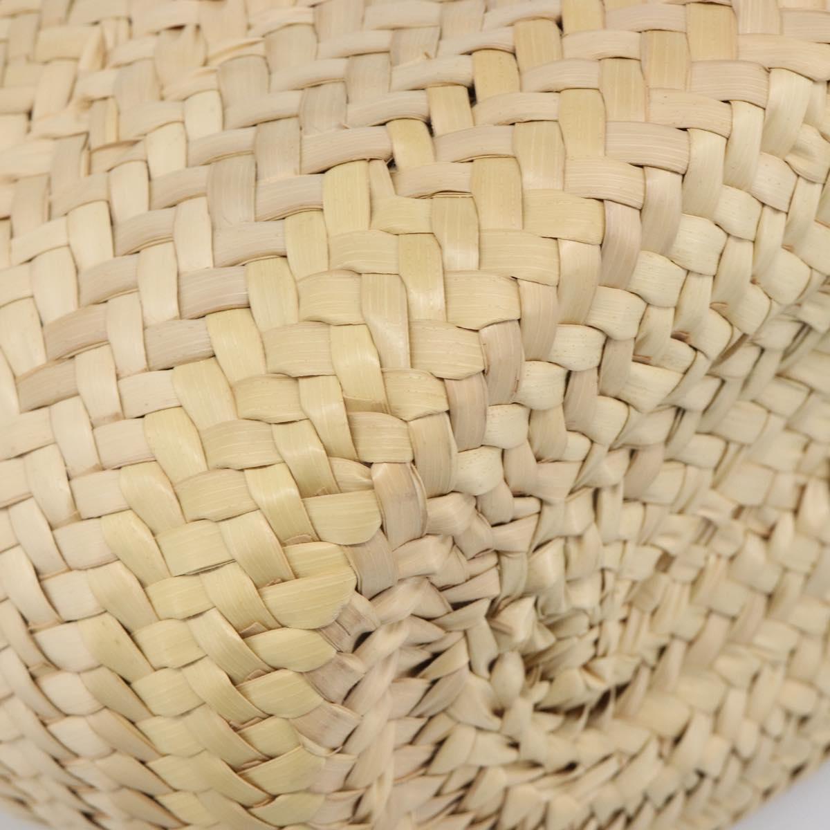 PRADA Woven Palm Tote Bag Raffia Beige Auth 203649M