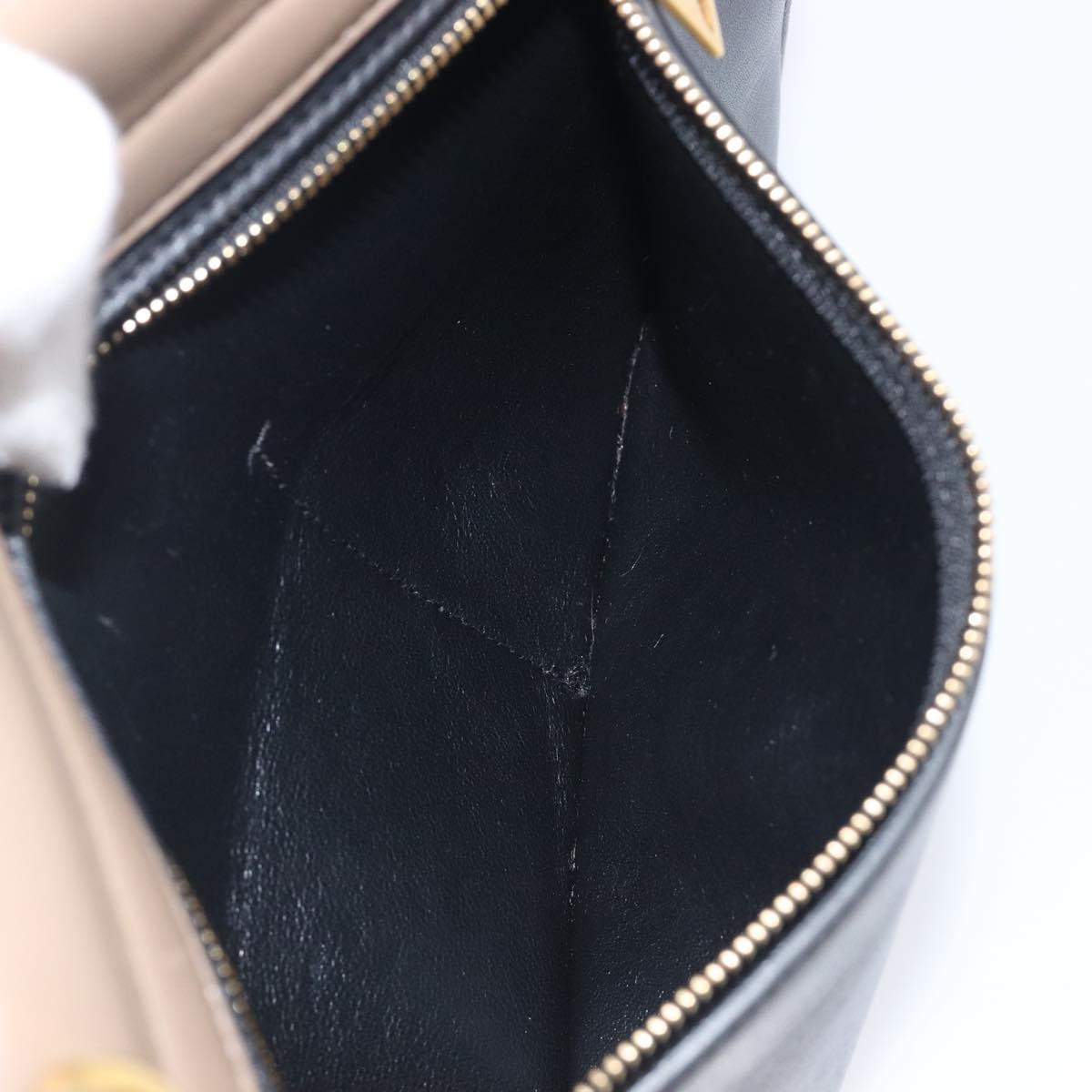 CELINE Trapeze Hand Bag Leather 2way Beige Gold Auth 203653