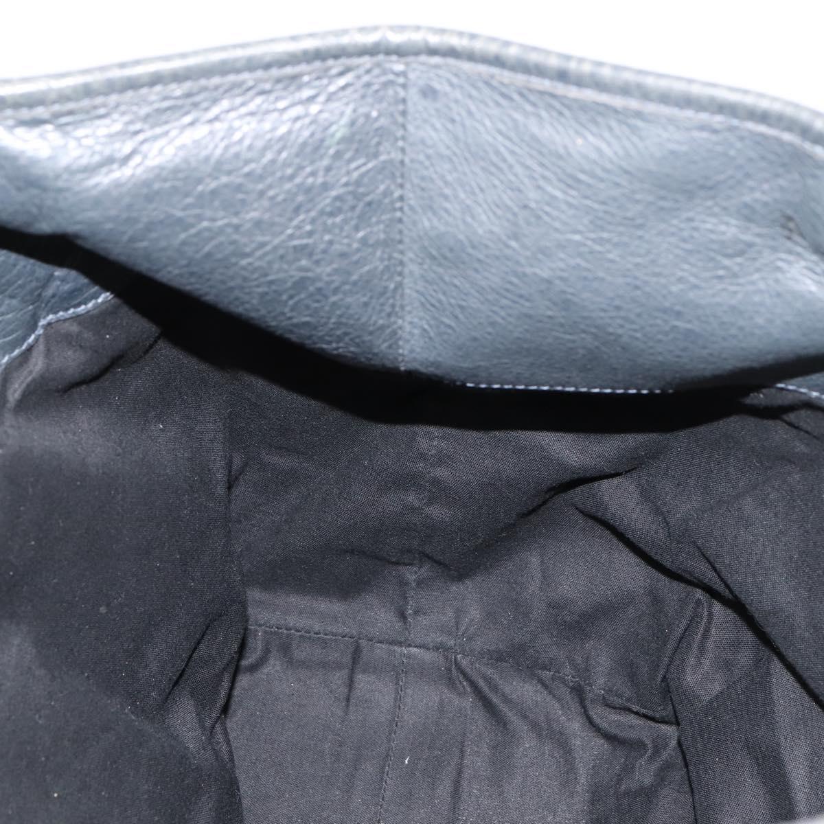 BALENCIAGA The Sunday Hand Bag Leather Navy 228750 Auth 203658V