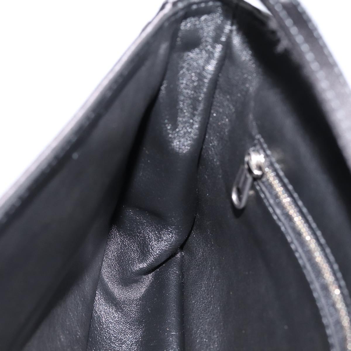 BALENCIAGA Shoulder Bag Satin Black Silver Auth 203659V