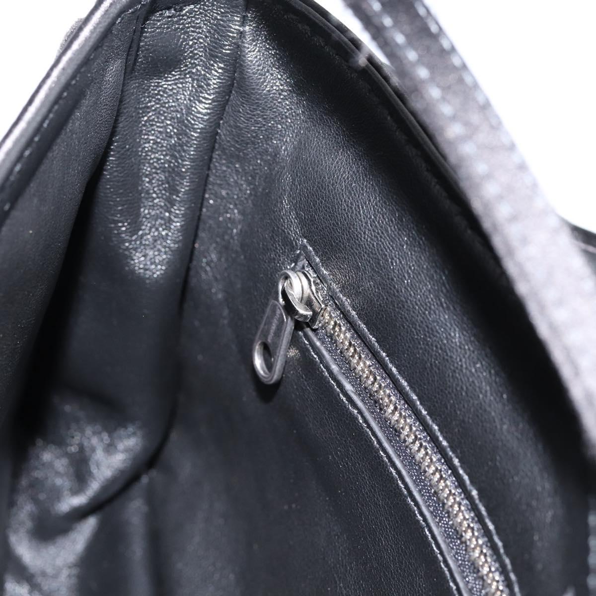BALENCIAGA Shoulder Bag Satin Black Silver Auth 203659V