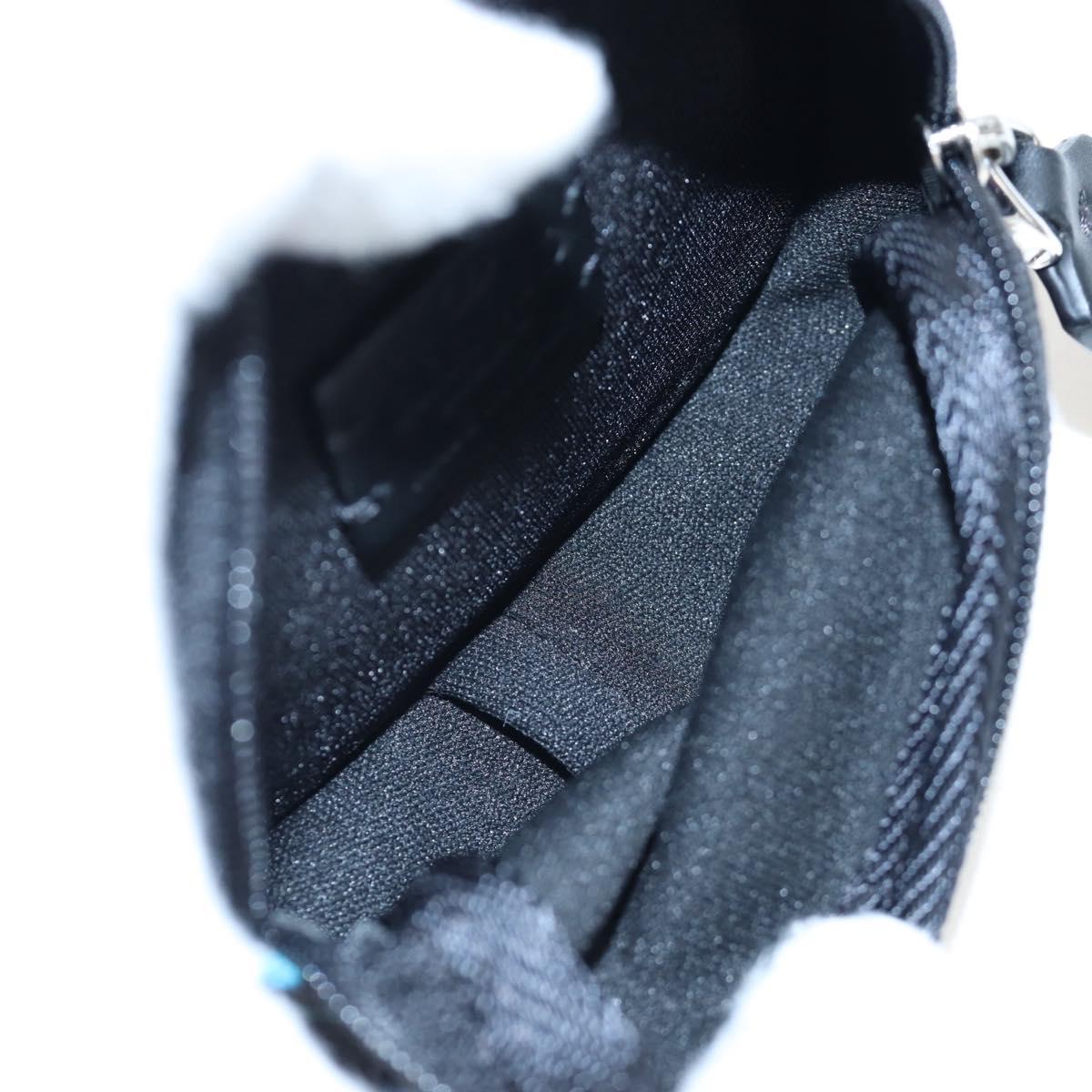 VALENTINO Shoulder Pouch Canvas Black Silver Auth 203663M