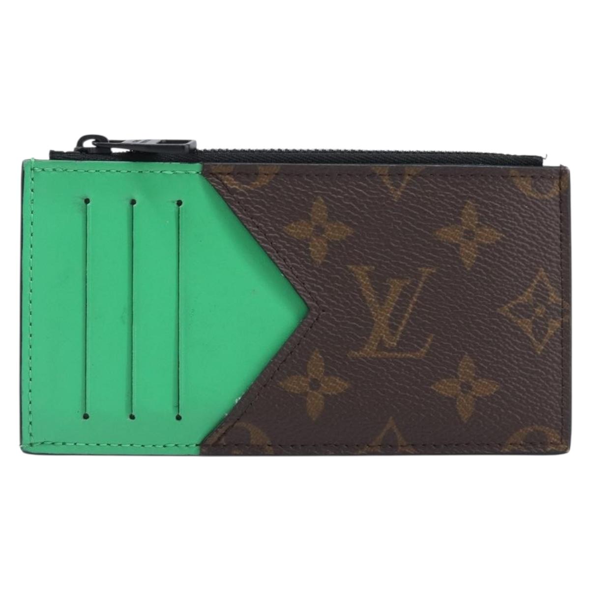 LOUIS VUITTON Monogram Macassar Coin Card Holder Green M82913 LV Auth 203665A
