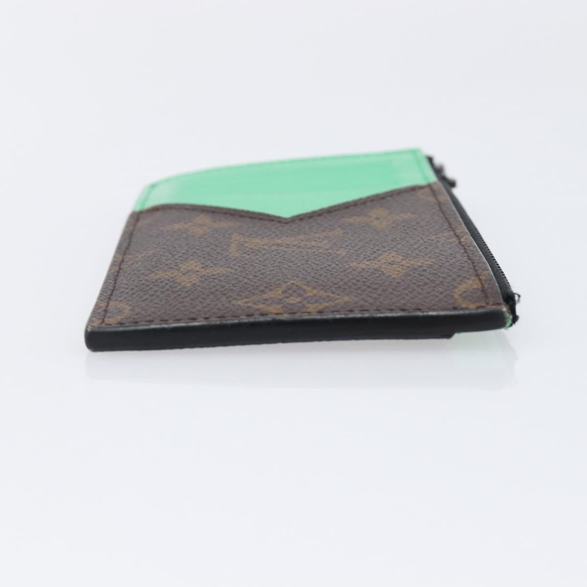 LOUIS VUITTON Monogram Macassar Coin Card Holder Green M82913 LV Auth 203665A