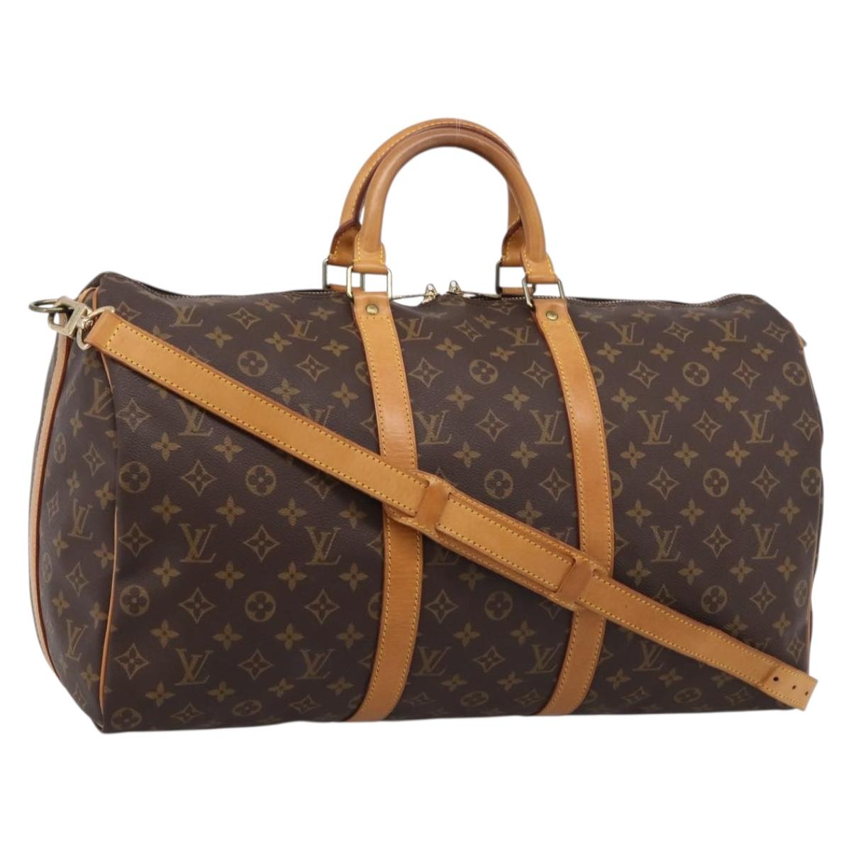 LOUIS VUITTON Monogram Keepall Bandouliere 50 Boston Bag M41416 LV Auth 203666V